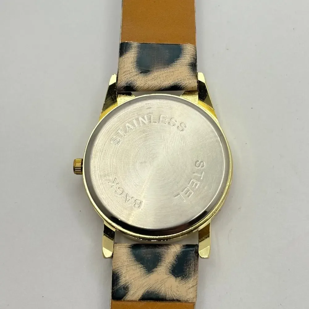 Gold Cheetah Cat Men's Watch